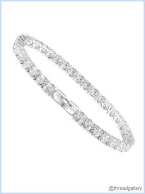 4MM Tennis Bracelet Cubic Zirconia 18K Gold Plated Classic